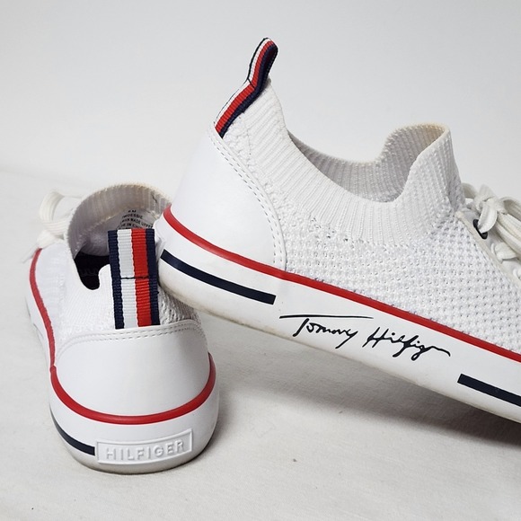 Tommy Hilfiger TW Gessie Size 6 Women's Shoe White Fabric Laceup Low top Boat - Picture 9 of 15